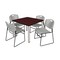 Kee/Zeng Kee Square Table & Chair Set, Wood, Metal, Polypropylene Top TB4242MHBPCM44GY - alternate 1